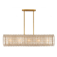 Fractal 52-in 10 Light (40-watt) Oxidized Gold Leaf Linear Pendant