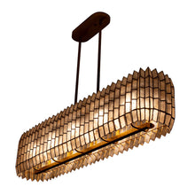 Fractal 52-in 10 Light (40-watt) Oxidized Gold Leaf Linear Pendant