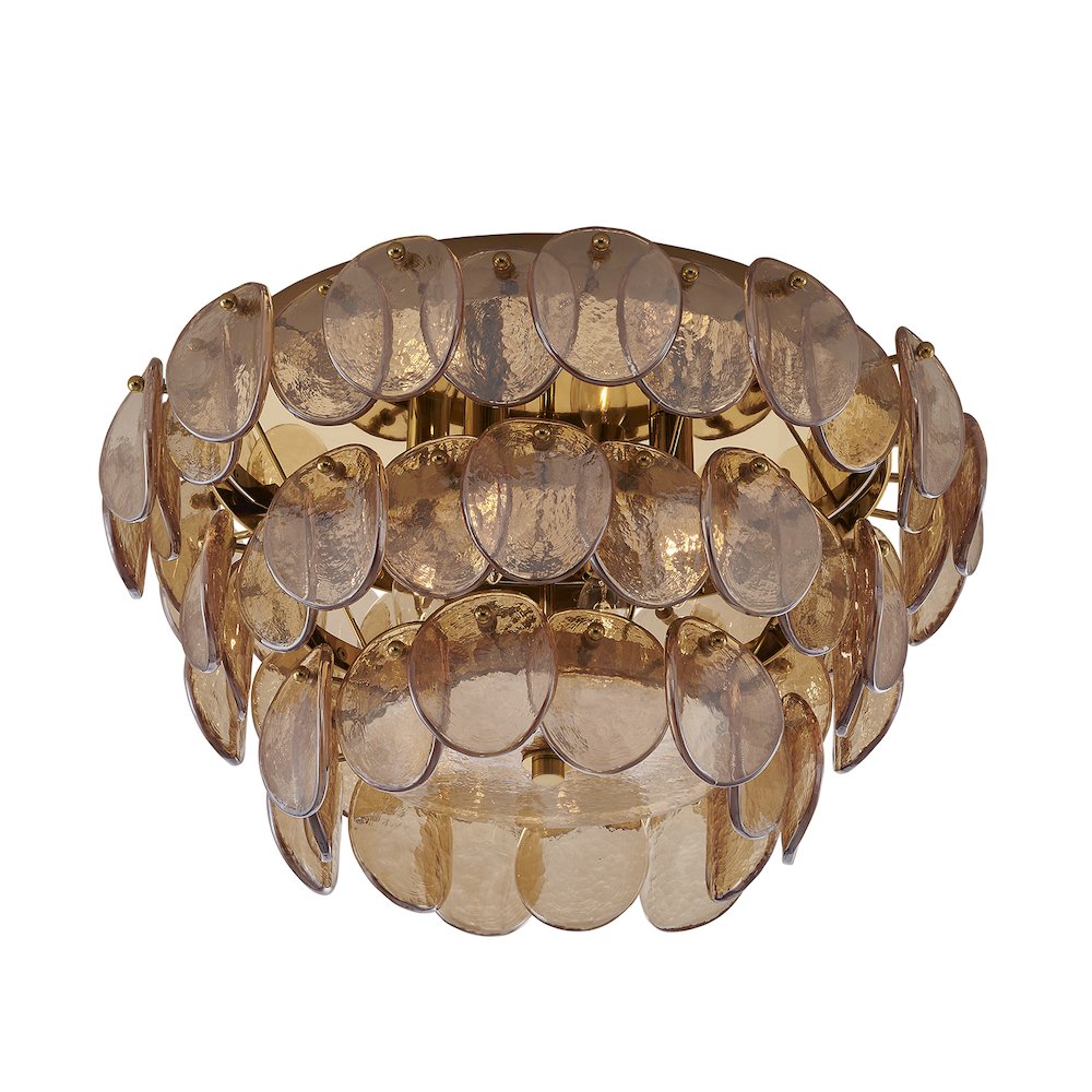 Uroko 19.75-in 4 Light (40-watt) Polished Winter Brass Flush Mount