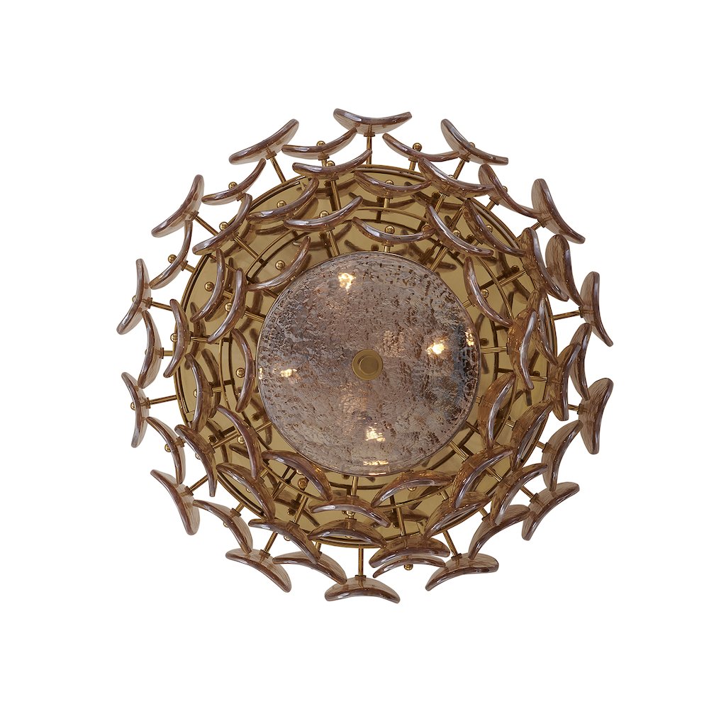Uroko 19.75-in 4 Light (40-watt) Polished Winter Brass Flush Mount
