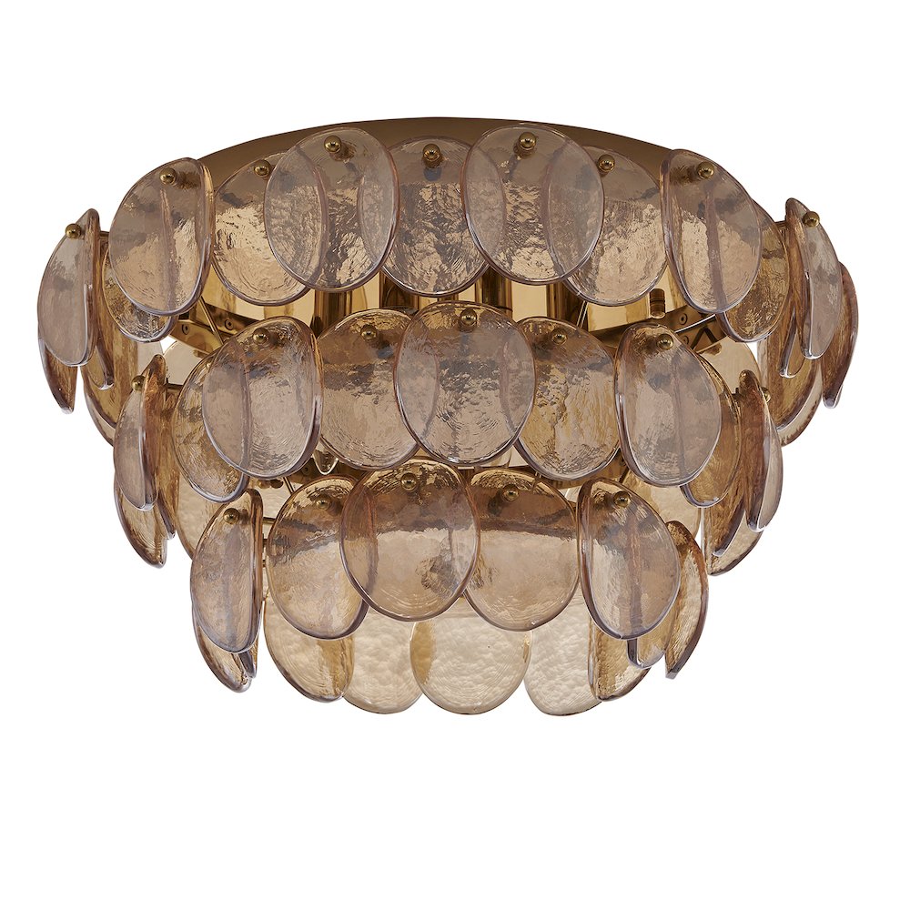 Uroko 19.75-in 4 Light (40-watt) Polished Winter Brass Flush Mount