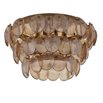 Uroko 19.75-in 4 Light (40-watt) Polished Winter Brass Flush Mount