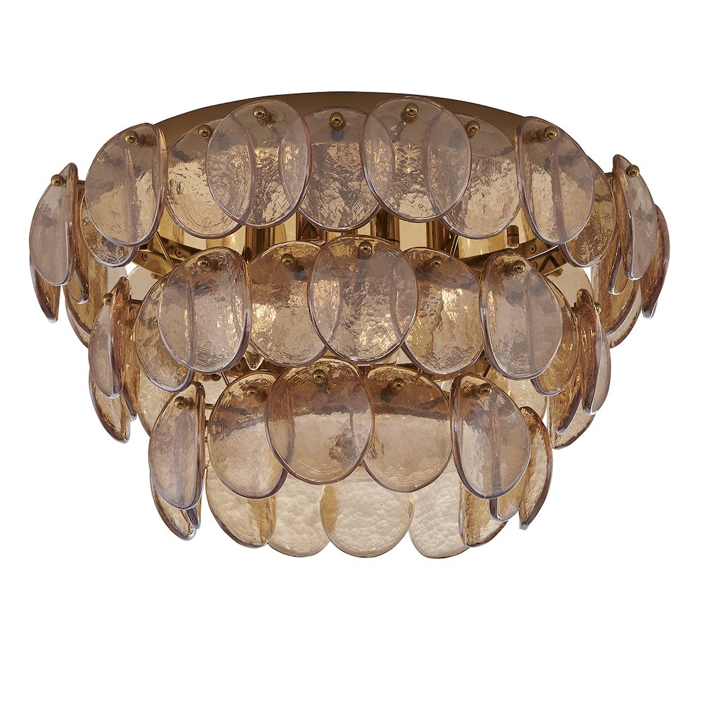 Uroko 19.75-in 4 Light (40-watt) Polished Winter Brass Flush Mount