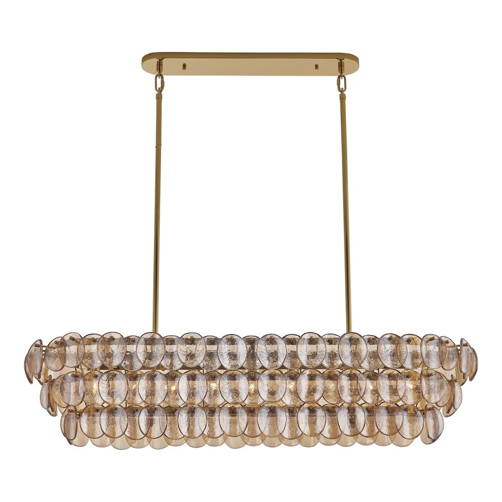 Uroko 49.5-in 9 Light (40-watt) Polished Winter Brass Linear Pendant