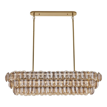 Uroko 49.5-in 9 Light (40-watt) Polished Winter Brass Linear Pendant