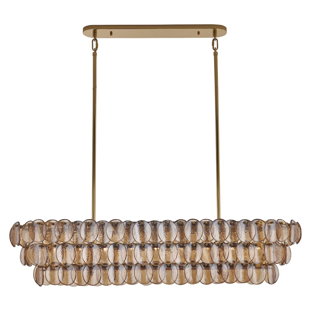 Uroko 49.5-in 9 Light (40-watt) Polished Winter Brass Linear Pendant