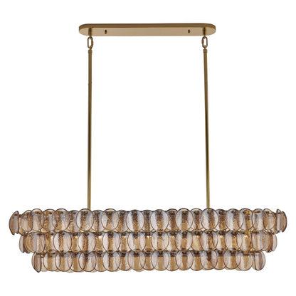 Uroko 49.5-in 9 Light (40-watt) Polished Winter Brass Linear Pendant