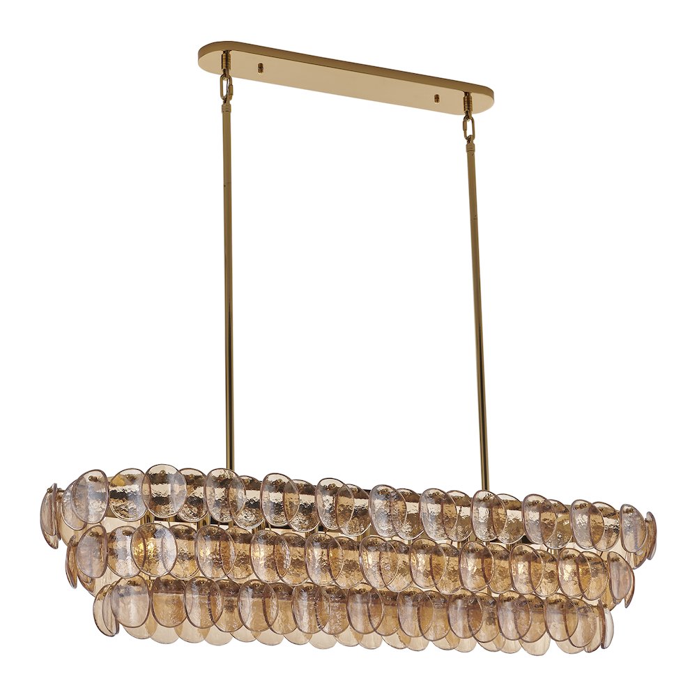 Uroko 49.5-in 9 Light (40-watt) Polished Winter Brass Linear Pendant