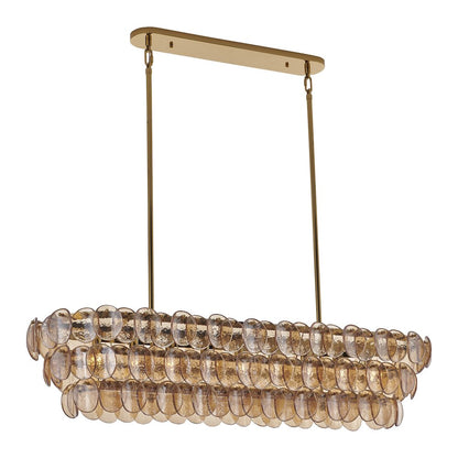 Uroko 49.5-in 9 Light (40-watt) Polished Winter Brass Linear Pendant