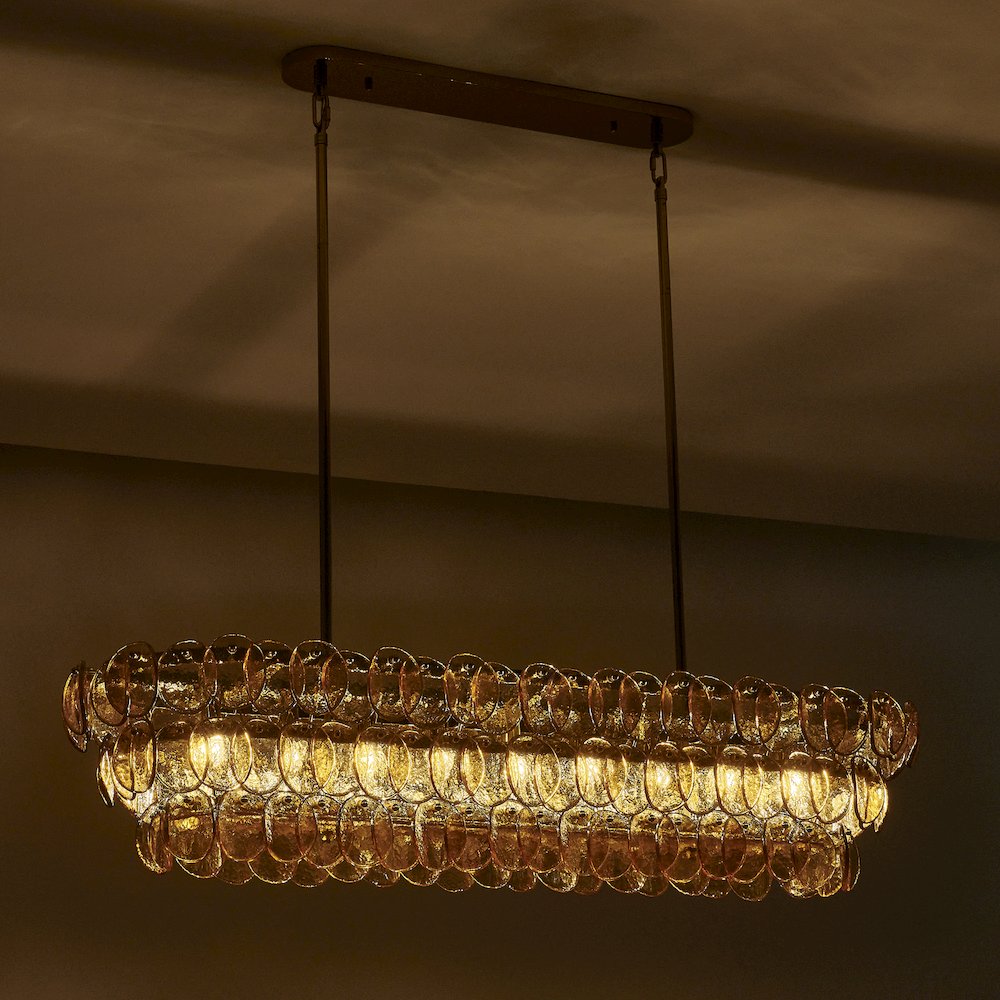 Uroko 49.5-in 9 Light (40-watt) Polished Winter Brass Linear Pendant