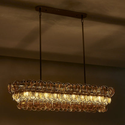 Uroko 49.5-in 9 Light (40-watt) Polished Winter Brass Linear Pendant