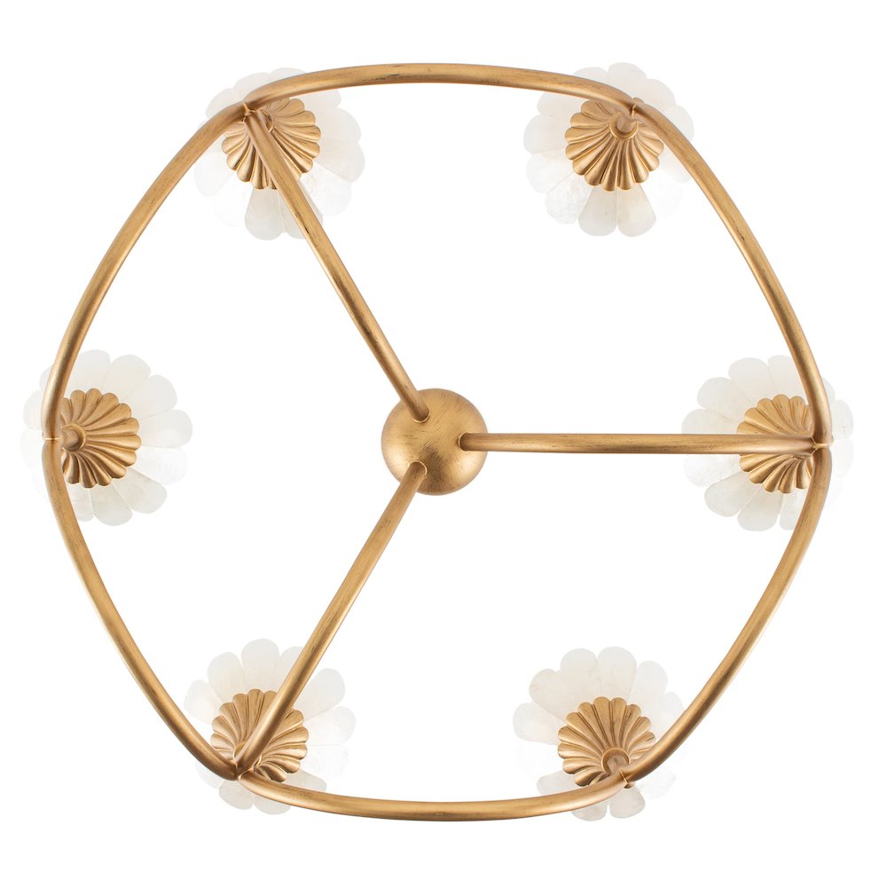 Flora 28-in 6 Light Socket Modern Gold Chandelier