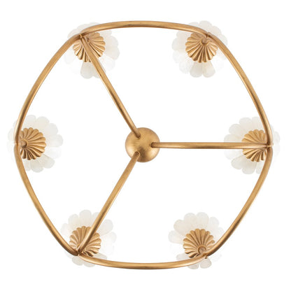 Flora 28-in 6 Light Socket Modern Gold Chandelier