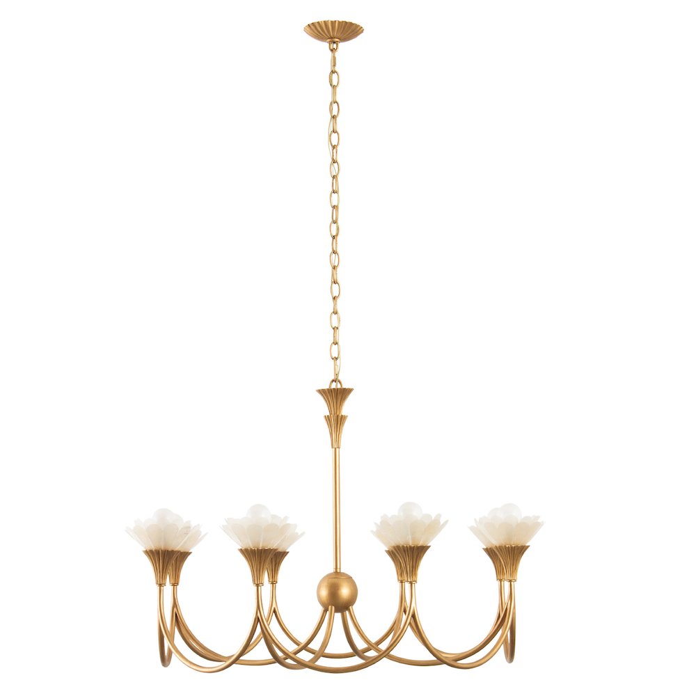 Flora 36-in 8 Light Socket Modern Gold Chandelier