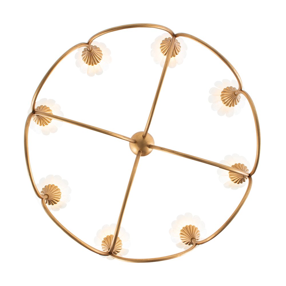 Flora 36-in 8 Light Socket Modern Gold Chandelier