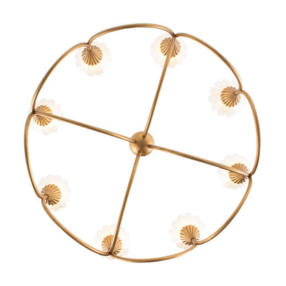 Flora 36-in 8 Light Socket Modern Gold Chandelier
