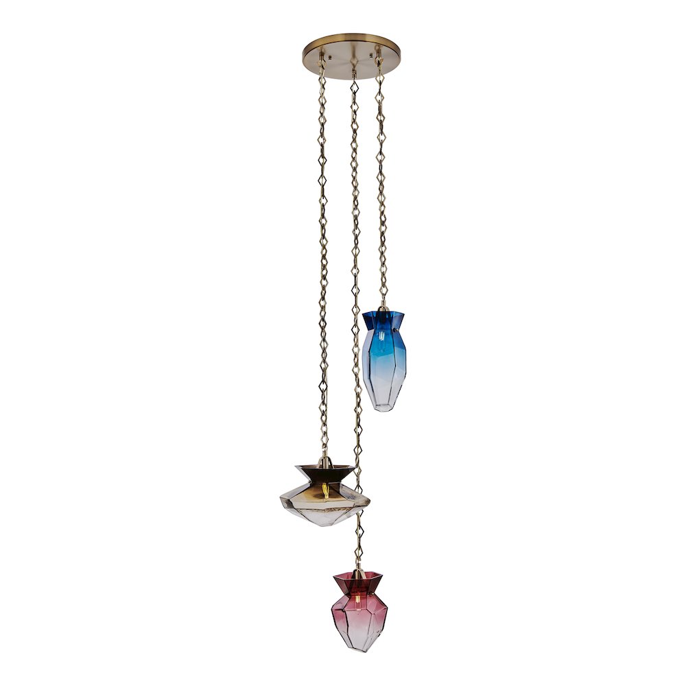 Bolsa 21.25-in 3 Light (40-watt) Winter Brass Chandelier