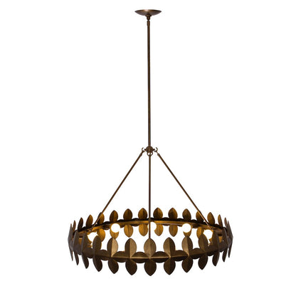 Vittoria 34-in 9 Light (40-watt) Pearlized Antique Brass Chandelier