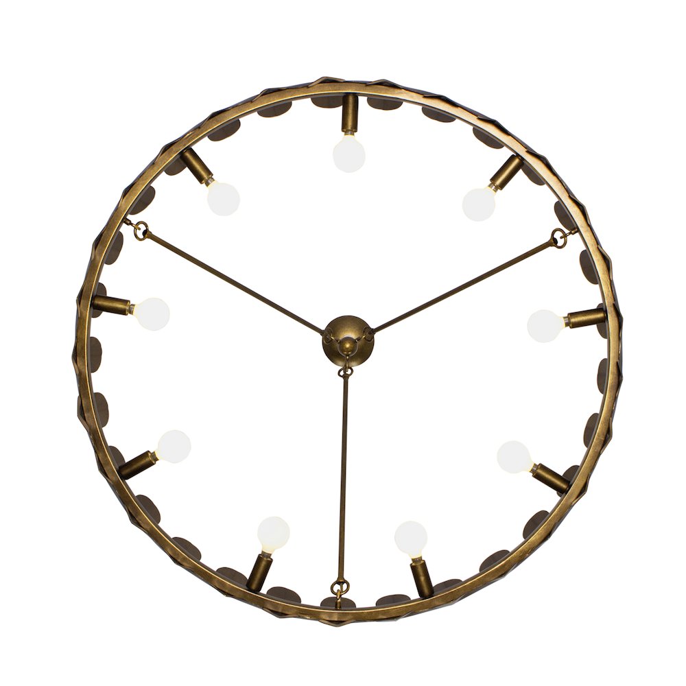 Vittoria 34-in 9 Light (40-watt) Pearlized Antique Brass Chandelier