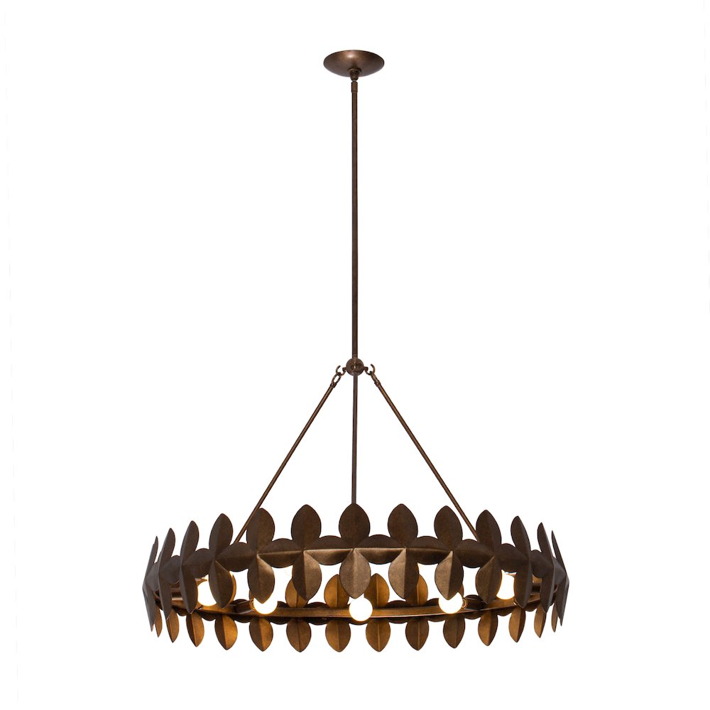 Vittoria 34-in 9 Light (40-watt) Pearlized Antique Brass Chandelier