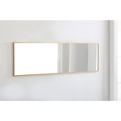 Metal frame Rectangle Mirror 18 inch Brass