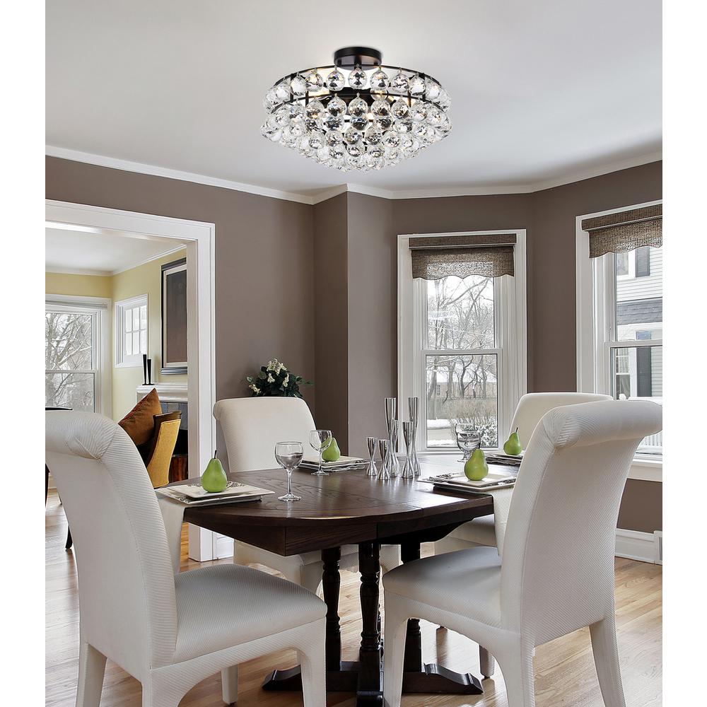 Savannah 18 inch flush mount in black