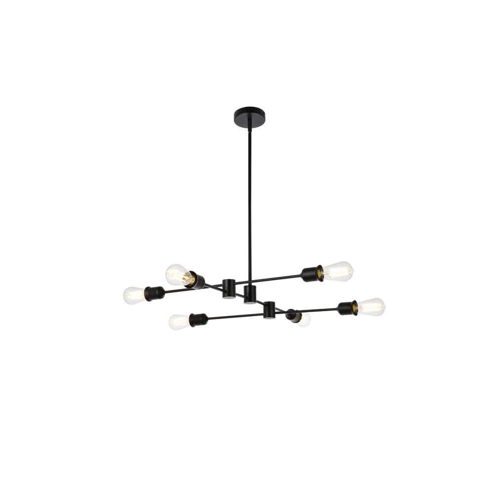 Xavier 6 lights pendant in black