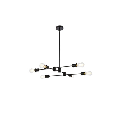 Xavier 6 lights pendant in black