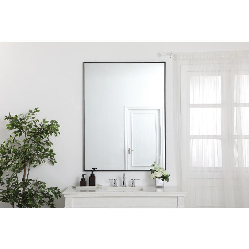 Metal frame rectangle mirror 36 inch in Black