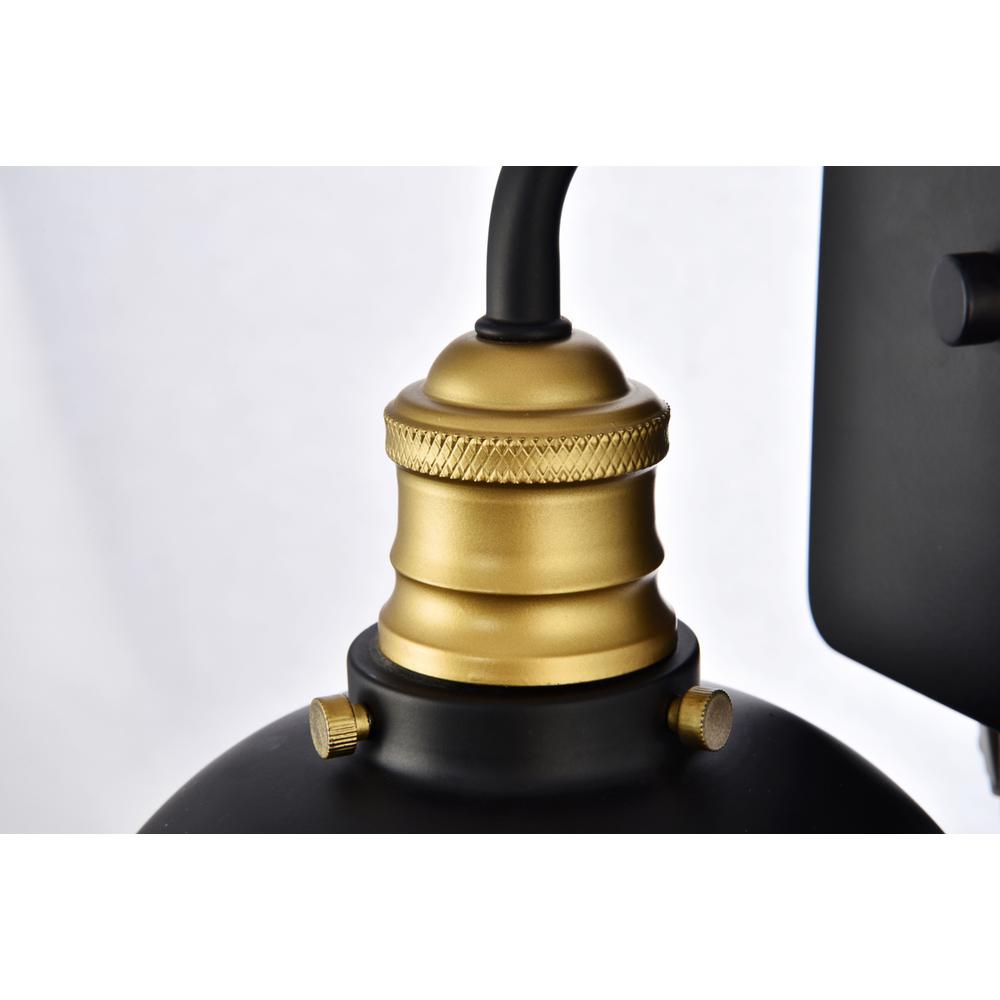 Anders Collection Wall Sconce D7.1 H8.3 Lt:1 Black and Brass Finish