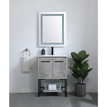 24 inch  Single Bathroom Vanity in Concrete Grey