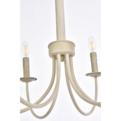 Brielle 6 lights pendant in weathered dove