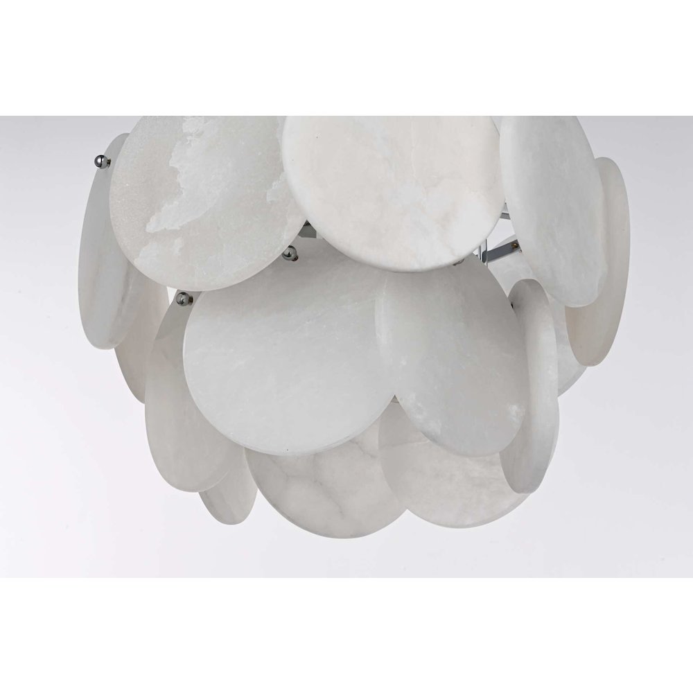 Charlotte 16 inch Alabaster Chandelier in Chrome