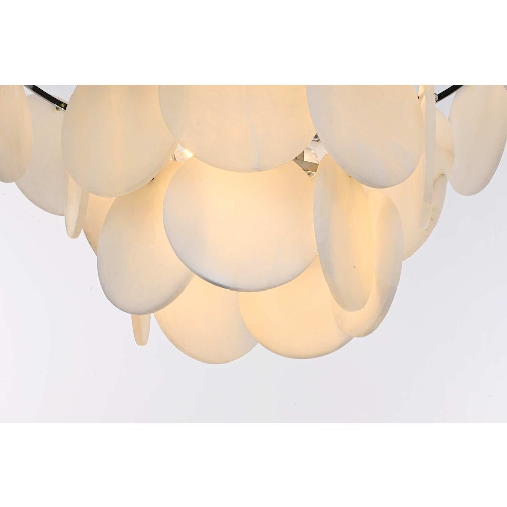 Charlotte 24 inch Alabaster Chandelier in Chrome