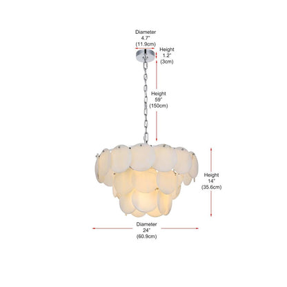 Charlotte 24 inch Alabaster Chandelier in Chrome
