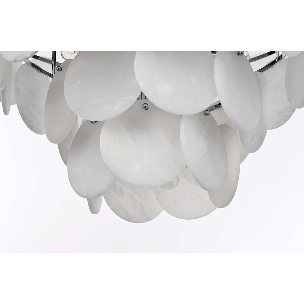 Charlotte 32 inch Alabaster Chandelier in Chrome