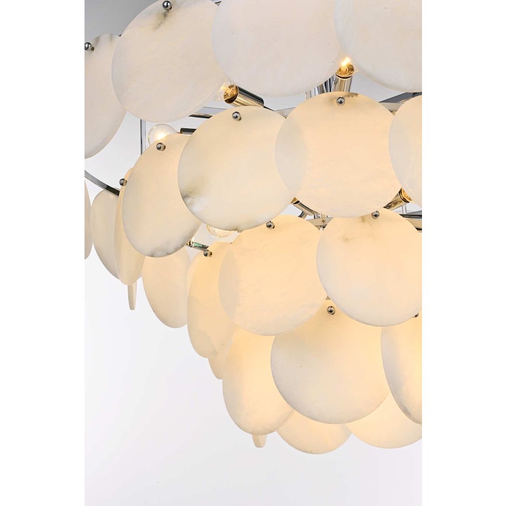 Charlotte 32 inch Alabaster Chandelier in Chrome
