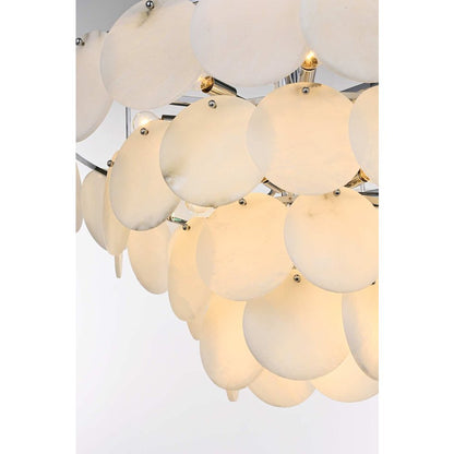 Charlotte 32 inch Alabaster Chandelier in Chrome