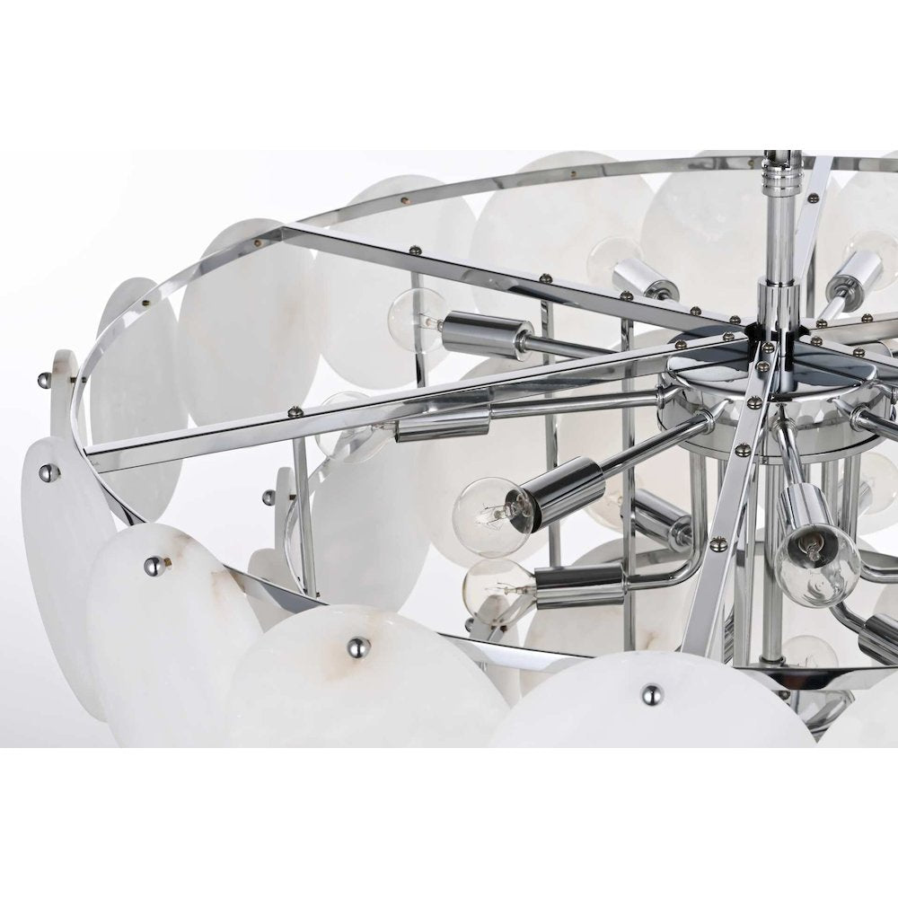 Charlotte 32 inch Alabaster Chandelier in Chrome
