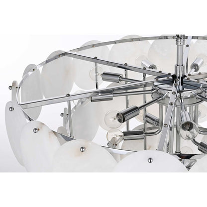 Charlotte 32 inch Alabaster Chandelier in Chrome