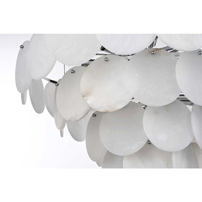 Charlotte 32 inch Alabaster Chandelier in Chrome