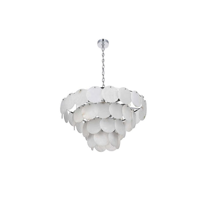 Charlotte 32 inch Alabaster Chandelier in Chrome
