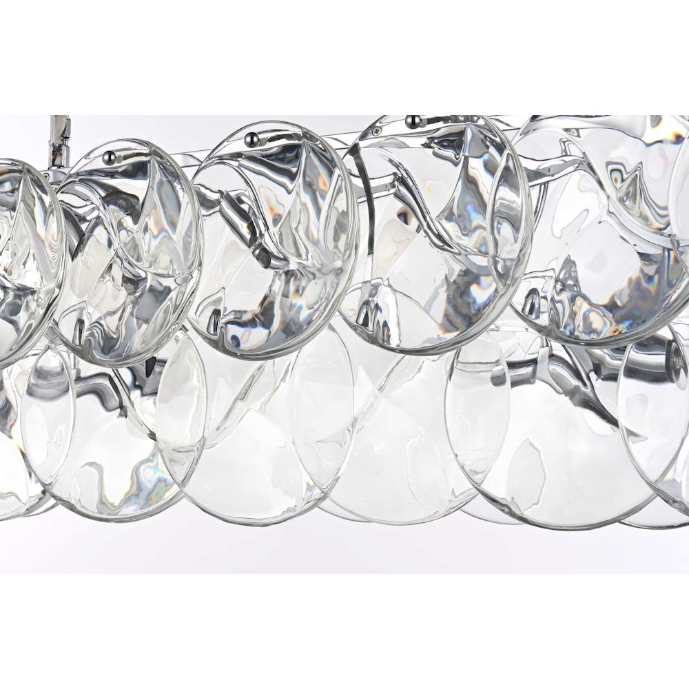Charlotte 36 inch Rectangle Crystal Chandelier in Chrome