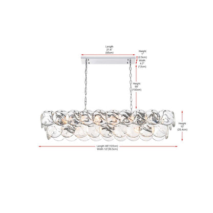 Charlotte 48 inch Rectangle Crystal Chandelier in Chrome
