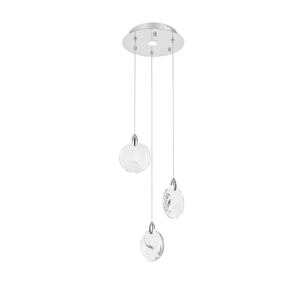 Avery 12 inch Crystal Pendant in Chrome