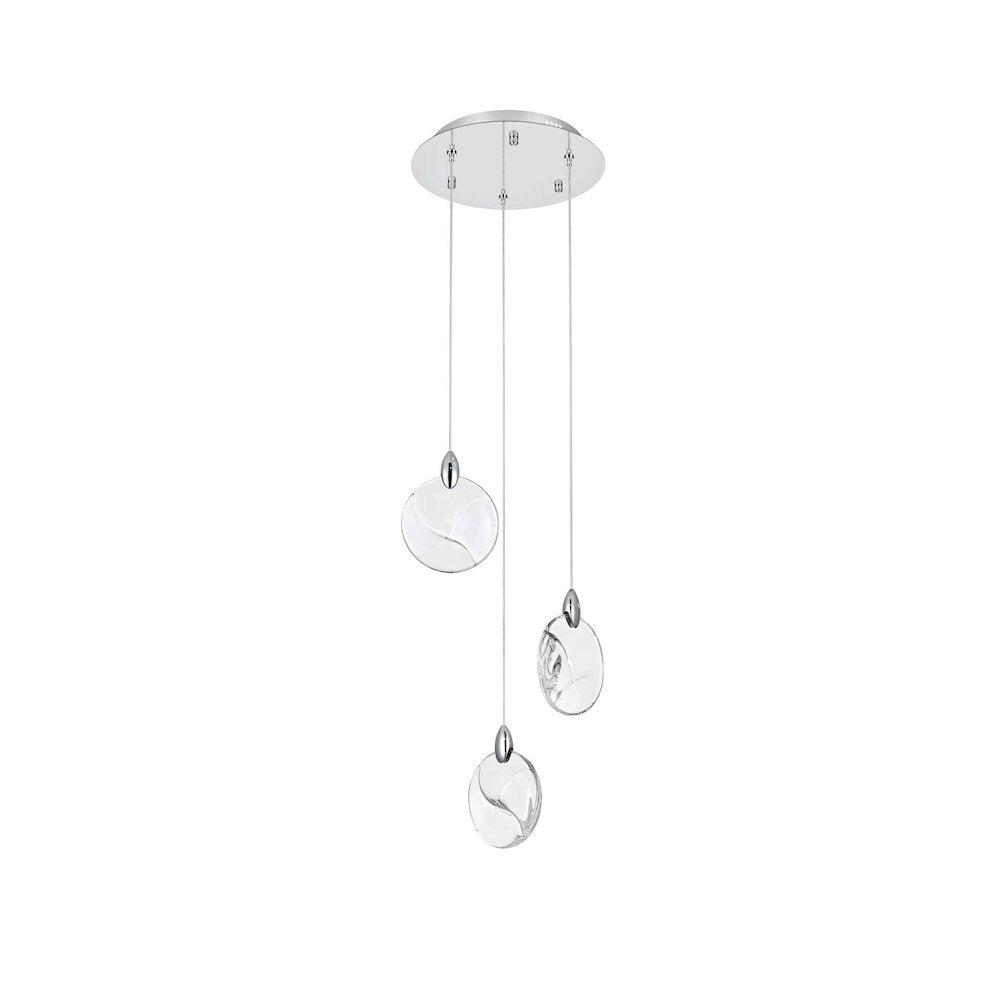 Avery 12 inch Crystal Pendant in Chrome