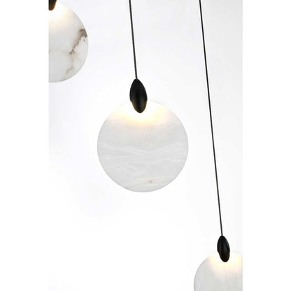 Avery 16 inch Alabaster Pendant in Black