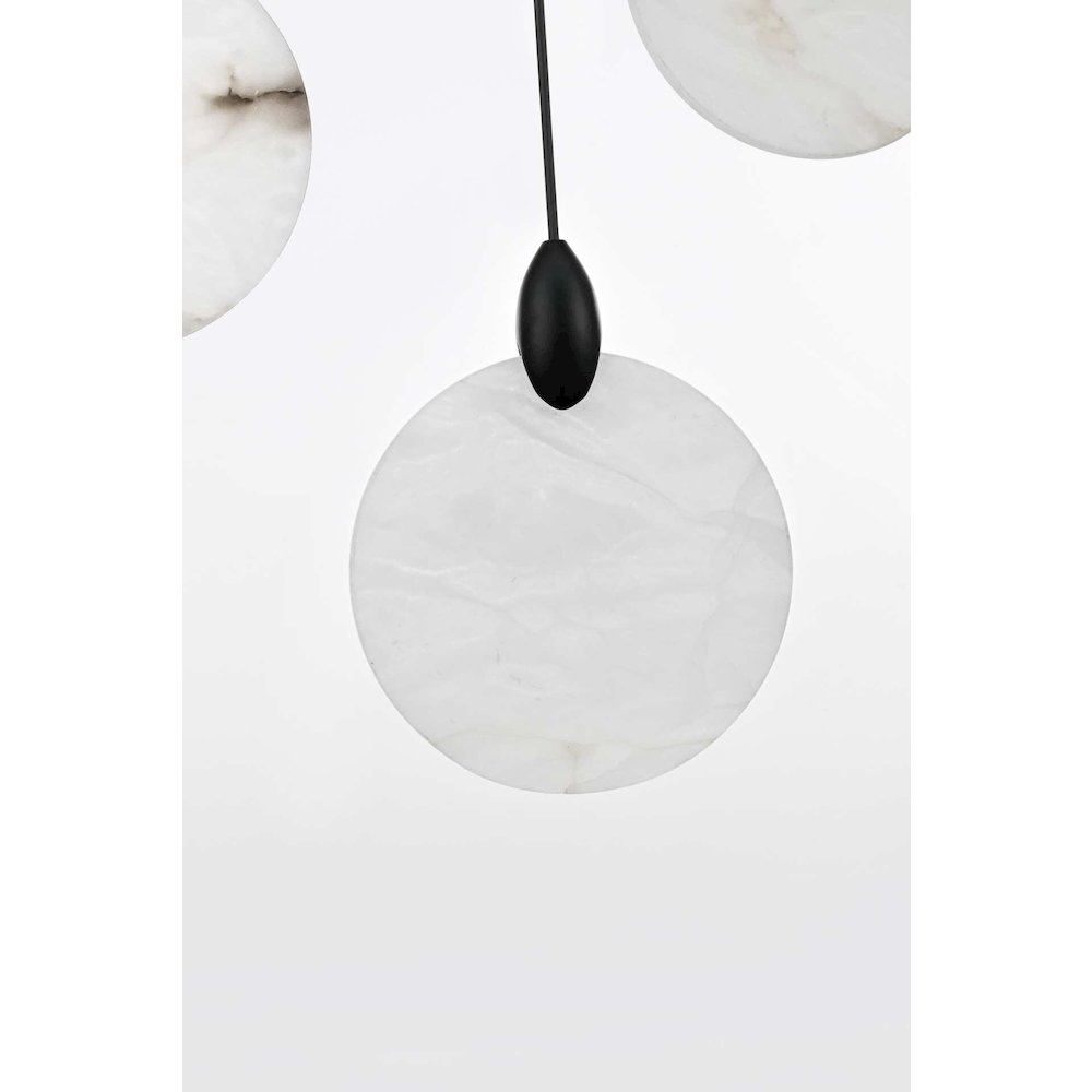 Avery 16 inch Alabaster Pendant in Black