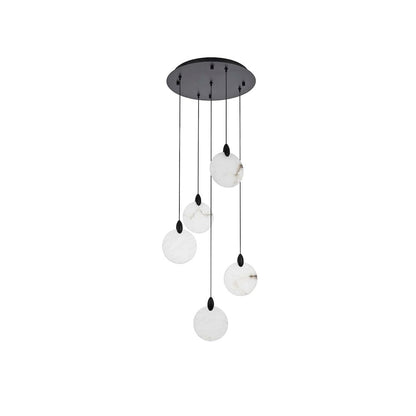 Avery 16 inch Alabaster Pendant in Black
