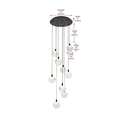 Avery 20 inch Alabaster Pendant in Black